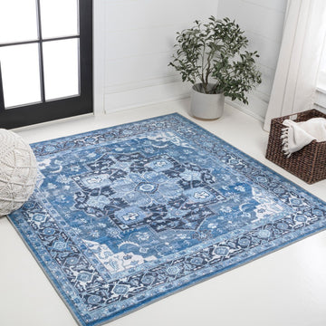 Maris Ornate Medallion Washable Area Rug